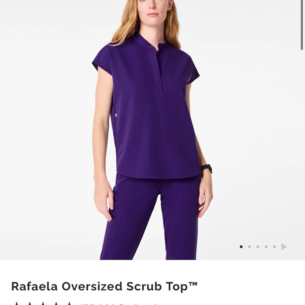 Figs Scrub SET Women's Oversized Scrub Top and joggers  Purple Pulse XS